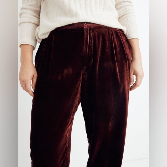 EUC Velvet Tapered Pleated Pull-On Pant | Red Purple Trousers | Women’s Plus XXL - Picture 14 of 16